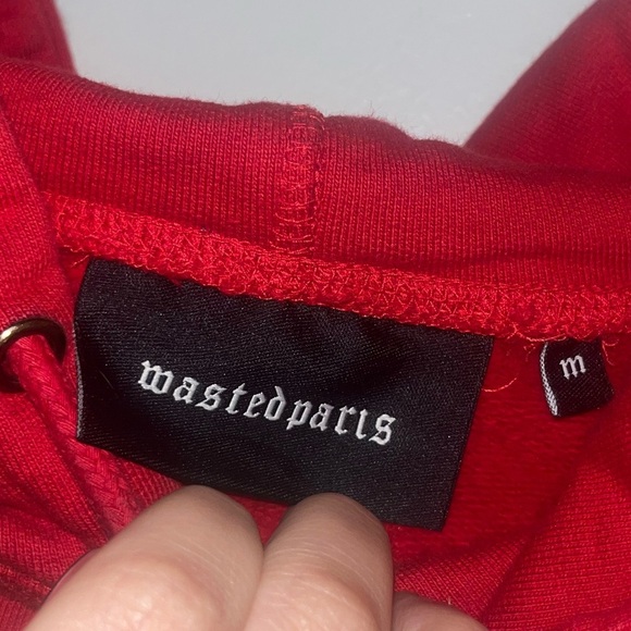 Wasted Paris Red Hoodie Size Medium - Picture 7 of 9